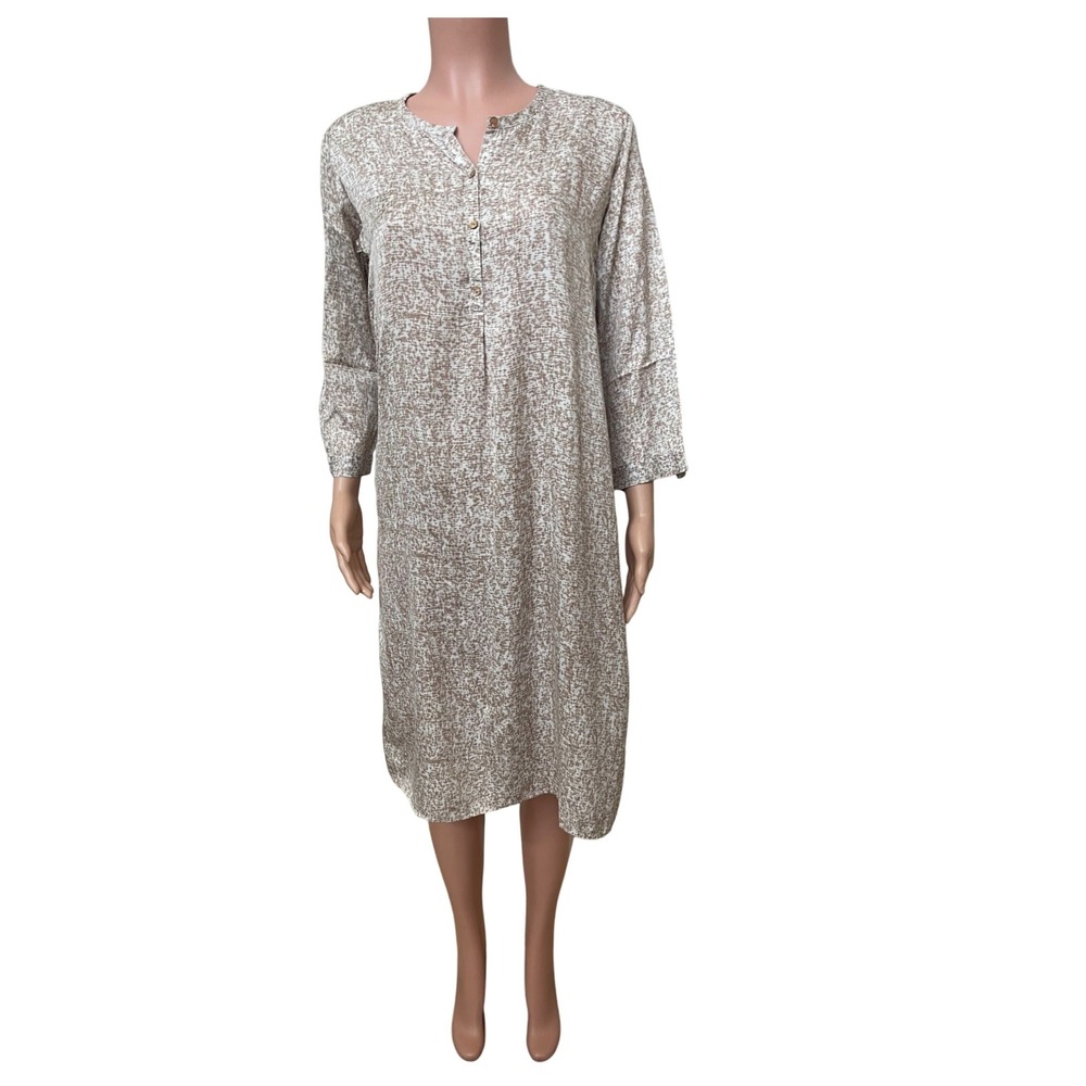 Eileen Fisher silk & organic cotton shift tunic dress, S/P, oversized‎ lagenlook